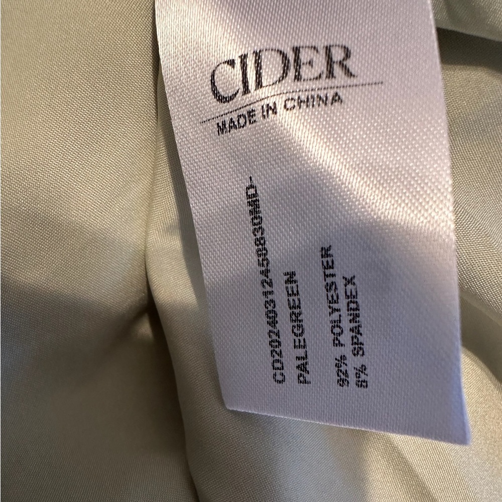 NWT Cider Satin Floral Backless Midi Slip Dress Pale Green w Pink Size Medium - Picture 13 of 14
